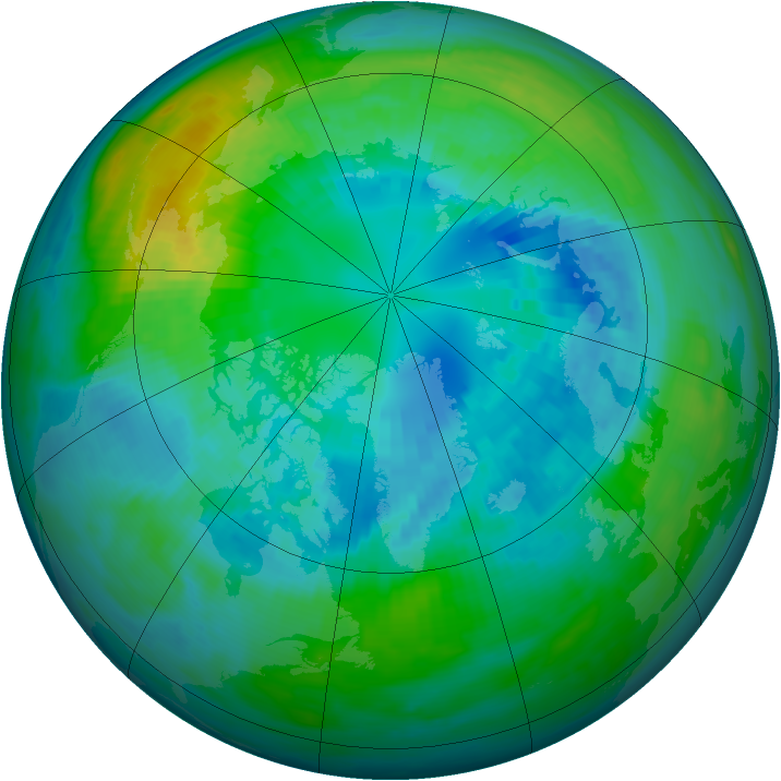 Arctic ozone map for 10 October 1982